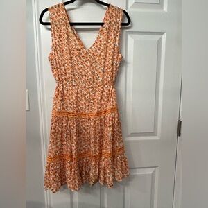 Orange Floral Sleeveless Dress, Size Medium, NWT (New with Tags)